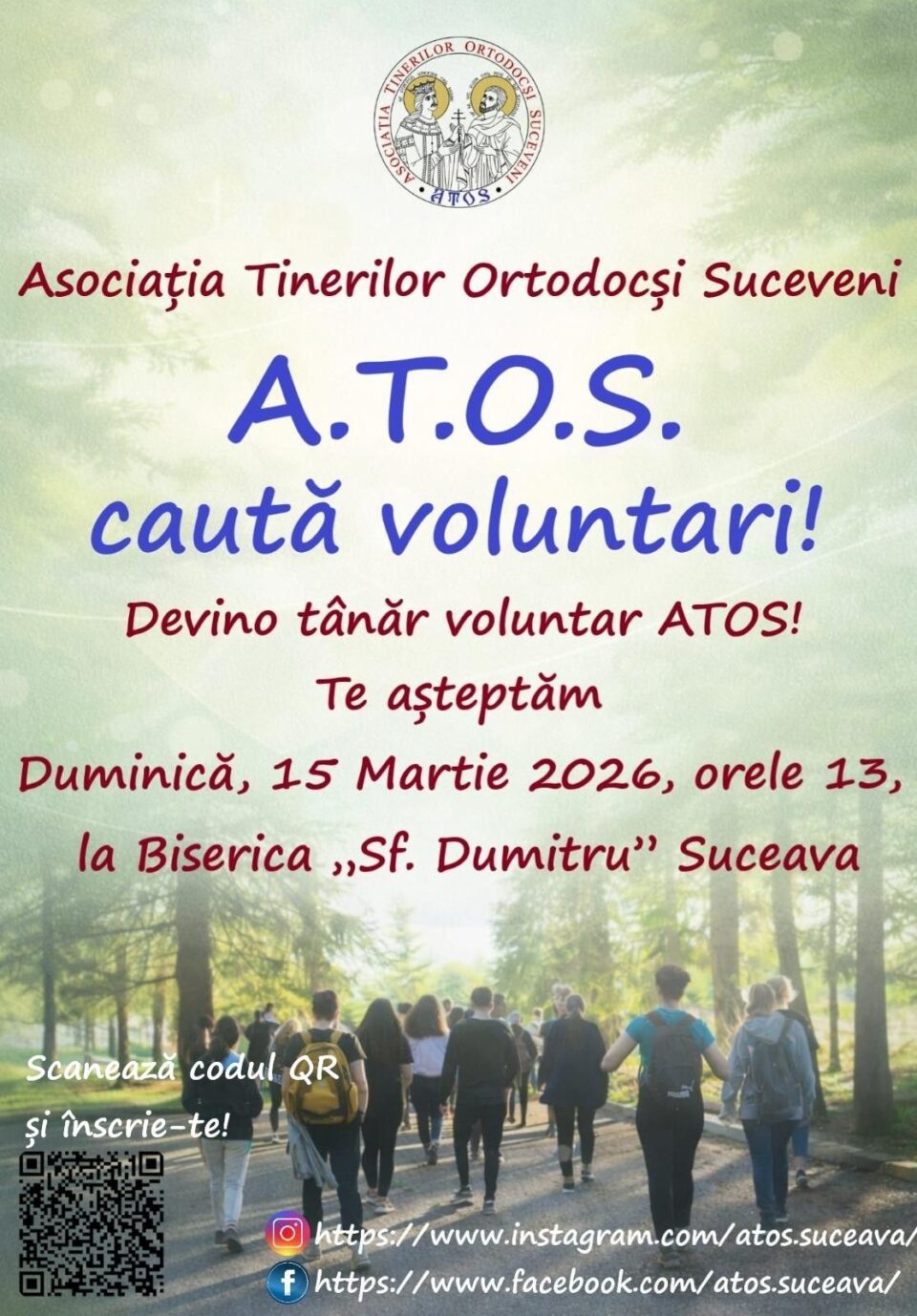 Asociația Tinerilor Ortodocși Suceveni (ATOS) caută voluntari