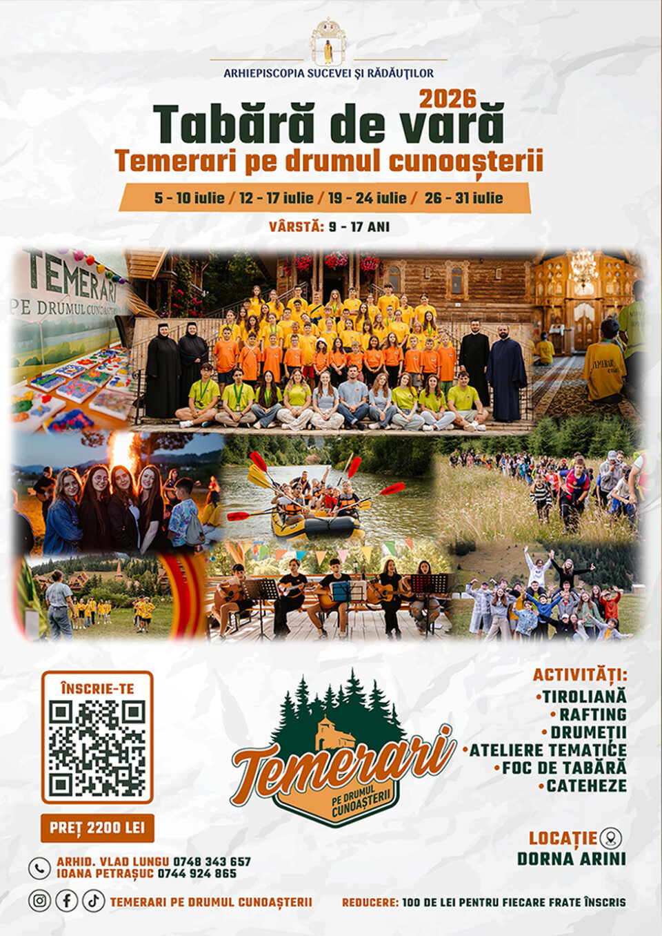 Au început înscrierile la cea de-a V-a ediție a taberei de vară pentru copii și tineri „Temerari pe drumul cunoașterii”, de la Dorna Arini