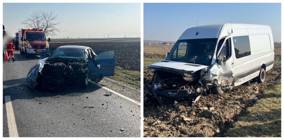 Accident între un microbuz și un autoturism, între Marginea și Rădăuți