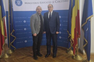 Discuții între șeful Inspectoratului Județean și ministrul Educației, Mihai Dimian, despre parteneriate și schimbări
