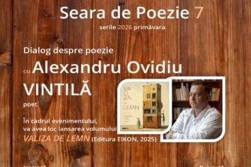 Dialog despre poezie cu poetul Alexandru Ovidiu Vintilă, sâmbătă, la Cafeneaua Palo Santo