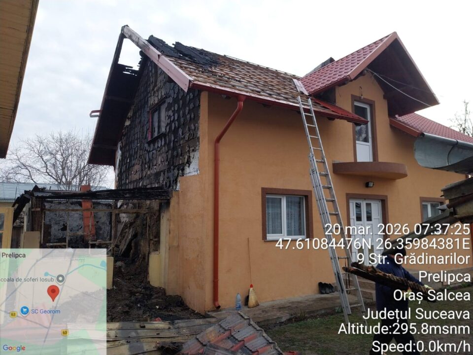 Incendiu la casa unui angajat al Primăriei Salcea, angrenat de-a lungul timpului în misiuni multiple de sprijin după incendii