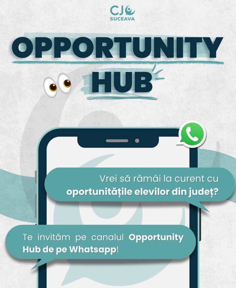 Elevii suceveni, conectați la informații și oportunități prin canalul Opportunity Hub, lansat de Consiliul Elevilor