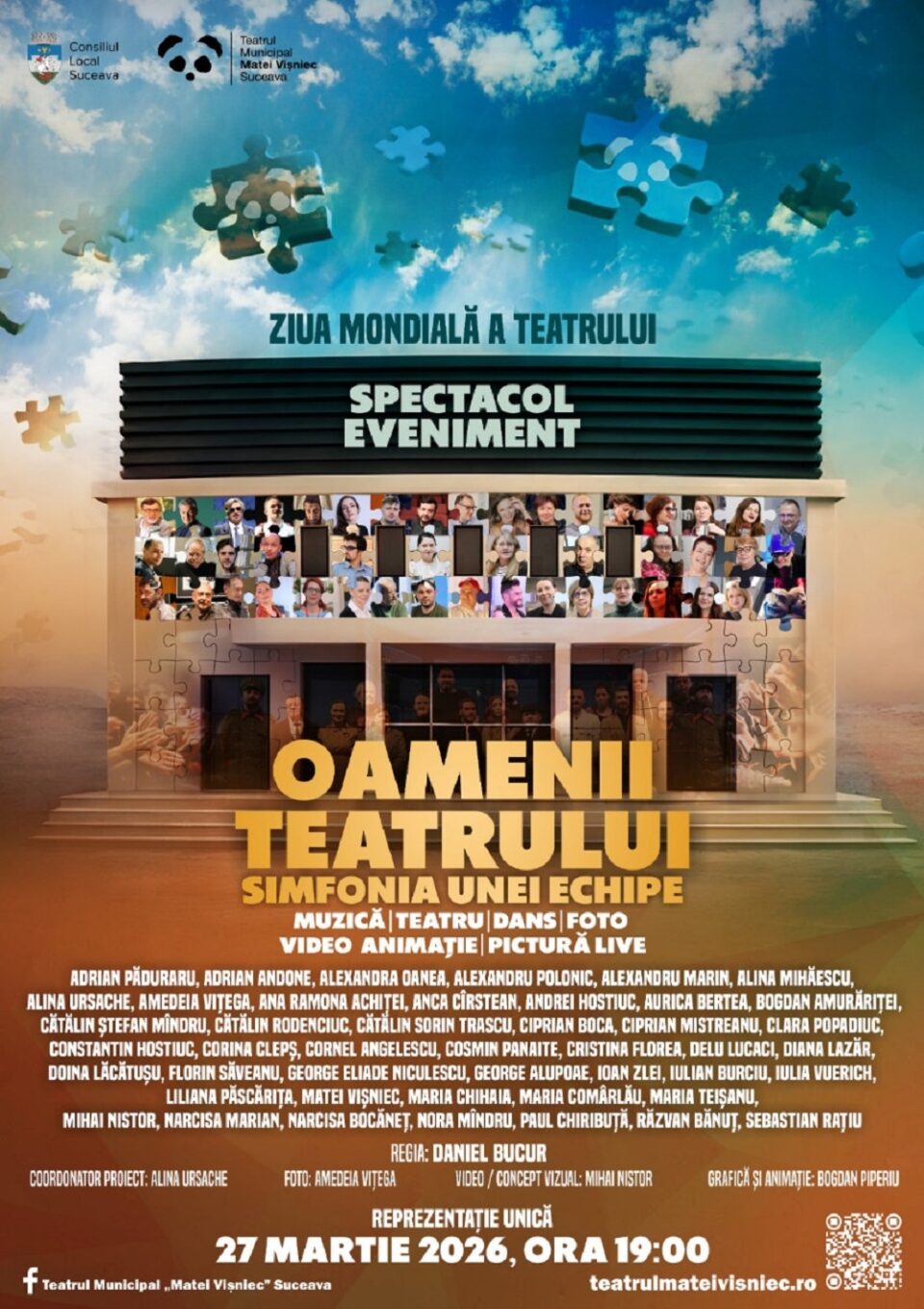 „Oamenii teatrului” – spectacol eveniment care celebrează Ziua Mondială a Teatrului, pe scena TMMVS