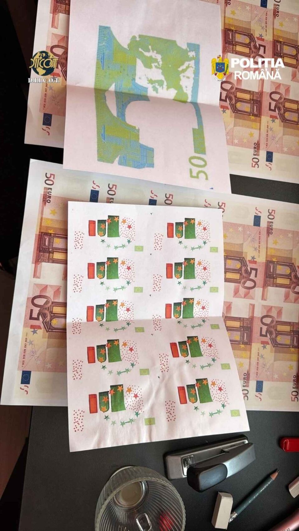 Fabrică de bani în județul Suceava. 1,2 milioane de euro falși, ridicați de procurorii de la DIICOT