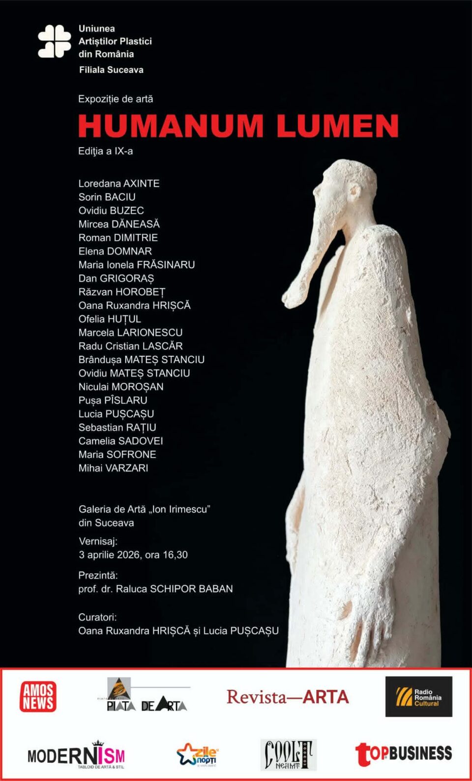 Expoziția „Humanum Lumen”, ediția a IX-a, la Galeria de artă „Ion Irimescu” Suceava