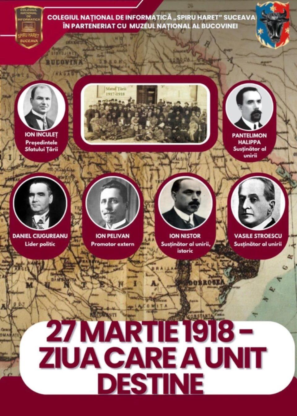 „Unirea Basarabiei cu Patria Mamă, realizată la 27 martie 1918”, eveniment organizat la Muzeul de Istorie