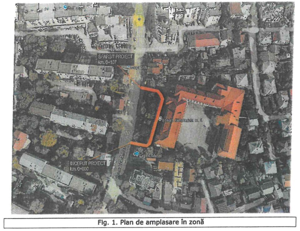 Străpungere rutieră prin curtea Școlii Gimnaziale Nr. 3, propusă pentru descongestionarea traficului de pe strada Mărășești Străpungere rutieră prin curtea Școlii Gimnaziale Nr. 3, propusă pentru descongestionarea traficului de pe strada Mărășești