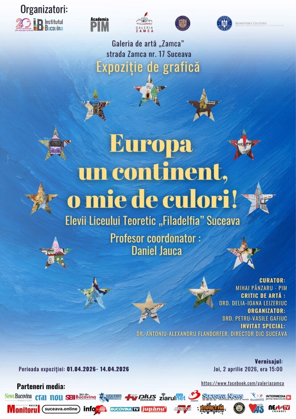 Expoziția de grafică „Europa, un continent, o mie de culori!”, vernisată la Galeria de artă „Zamca”