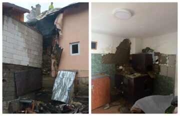 Casa unei familii de tineri din comuna Frumosu a fost mistuită de flăcări