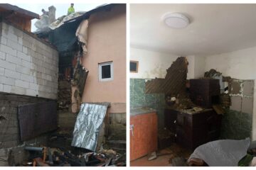 Casa unei familii de tineri din comuna Frumosu a fost mistuită de flăcări
