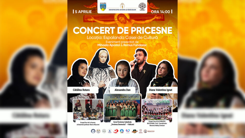 Concert de muzică religioasă, în Duminica Floriilor, pe esplanada Casei de Cultură Suceava