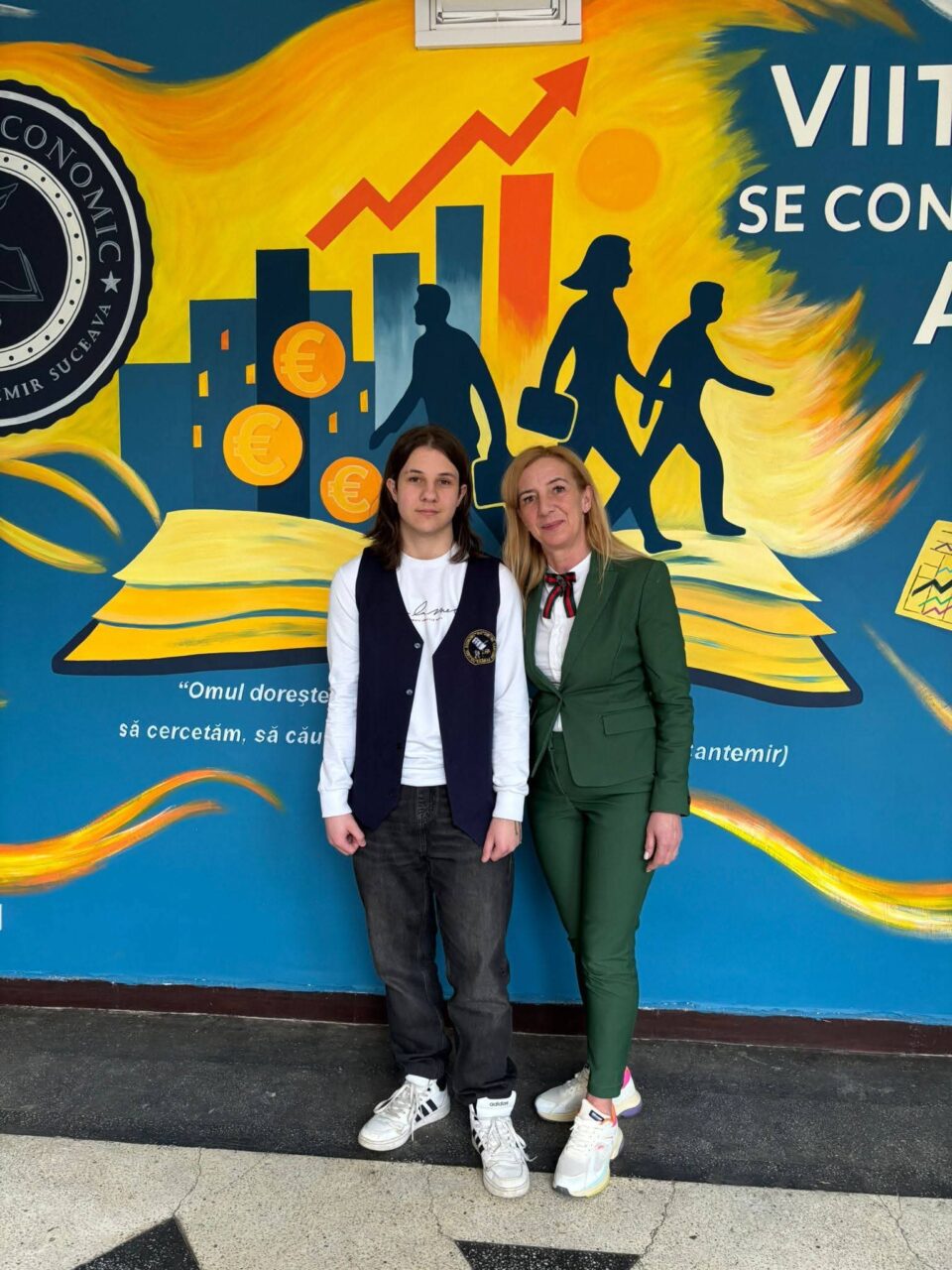 Luca Marian Botușan și prof. Alexandra Theodora Chirilă 