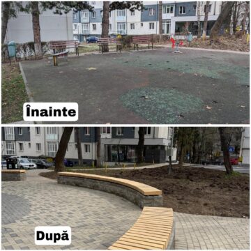 Amenajarea scuarului de lângă fostul restaurant Național din municipiul Suceava a fost finalizată