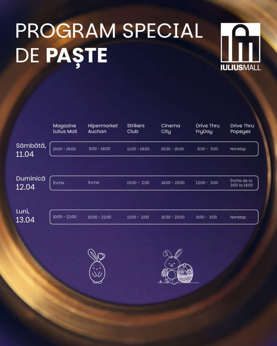 Program special de Paște, la Iulius Mall Suceava