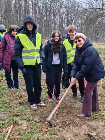 „100 de copii pentru 100 de stejari”. Elevi ai Școlii Nr. 4, într-o acțiune de plantare la Dărmănești