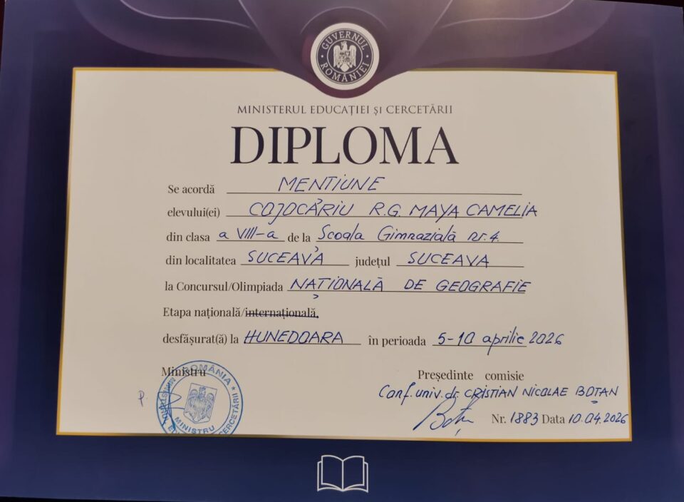 Elevi suceveni, premianți la Naționala de Geografie, de la Hunedoara