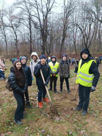 „100 de copii pentru 100 de stejari”. Elevi ai Școlii Nr. 4, într-o acțiune de plantare la Dărmănești