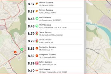 Prețurile la benzină din dimineața zilei de joi