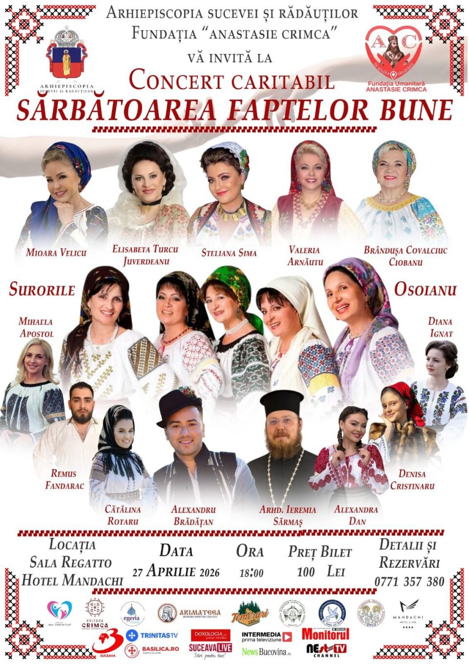 „Sărbătoarea Faptelor Bune”, concert caritabil pentru susținerea unei familii din Putna. Un incendiu le-a distrus toată agoniseala