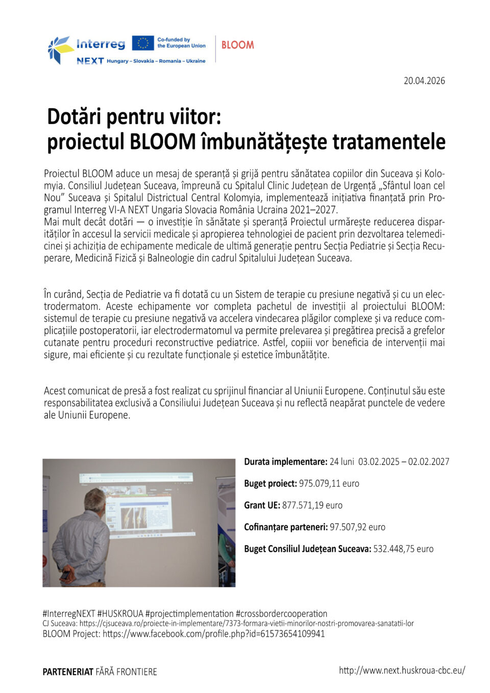 Dotări pentru viitor: proiectul BLOOM îmbunătățește tratamentele pediatrice
