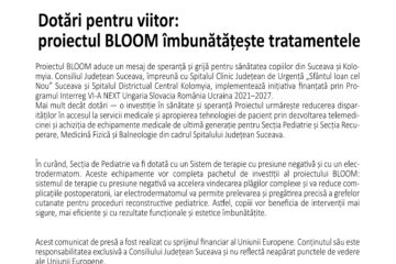 Dotări pentru viitor: proiectul BLOOM îmbunătățește tratamentele pediatrice