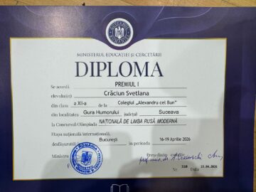 Șase distincții, dintre care trei premii I, la Olimpiada de Limba rusă modernă