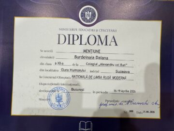 Șase distincții, dintre care trei premii I, la Olimpiada de Limba rusă modernă