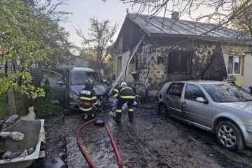 Incendiu puternic la o casă din Moara
