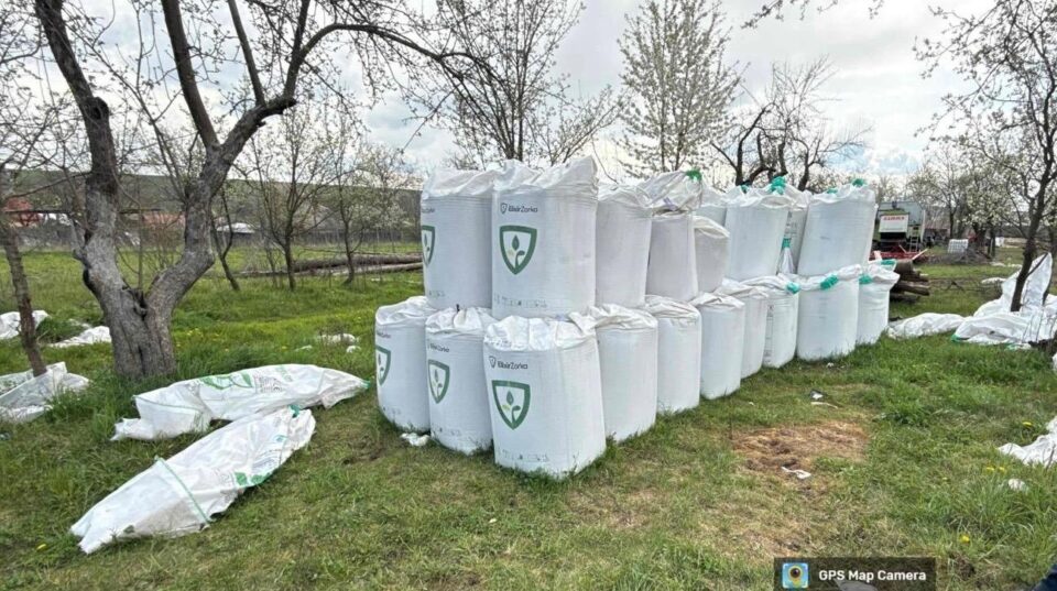Cantități mari de îngrășăminte chimice, depozitate neconform