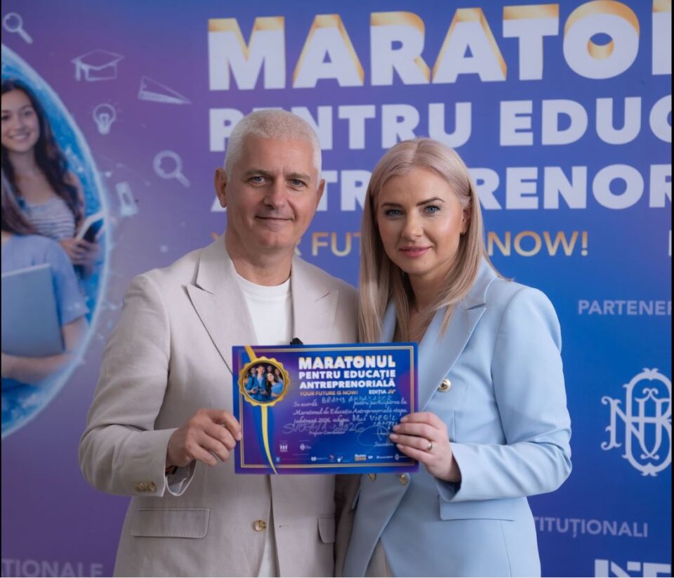 Virgil Ianțu, Ambasador al Maratonului pentru Educație Antreprenorială, cu președinta CONAF sucursala Suceava - Iulia Mândruță