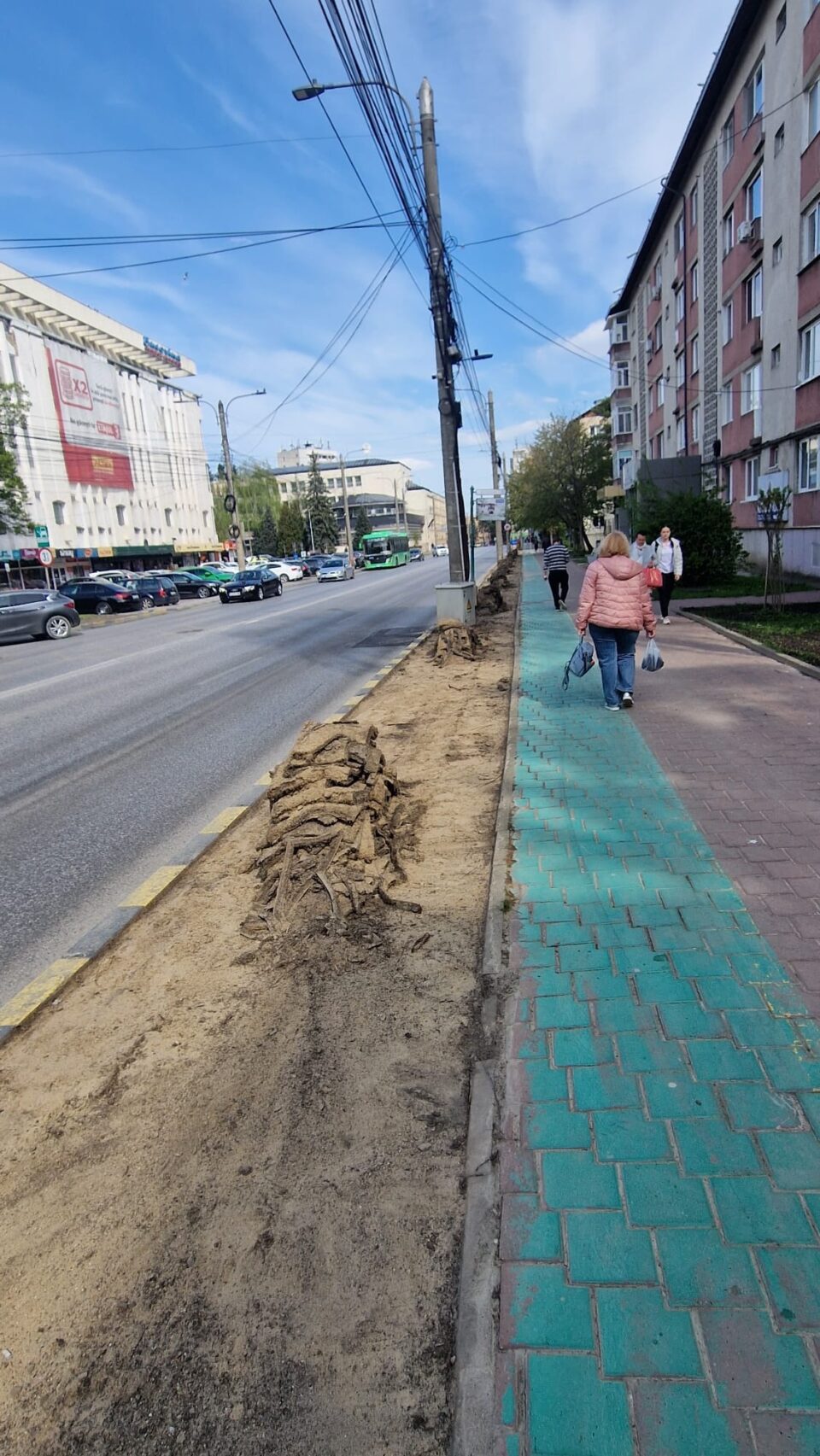 Rolurile de gazon de pe artera principală a Sucevei, înlocuite, după ce au fost „arse”