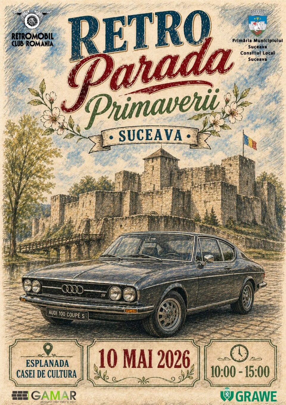 Retroparada Primăverii, una dintre cele mai așteptate manifestări dedicate pasionaților de automobile de epocă
