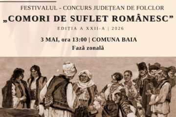 Comuna Baia va găzdui duminică, 3 mai, Concursul Județean de Folclor „Comori de suflet românesc”