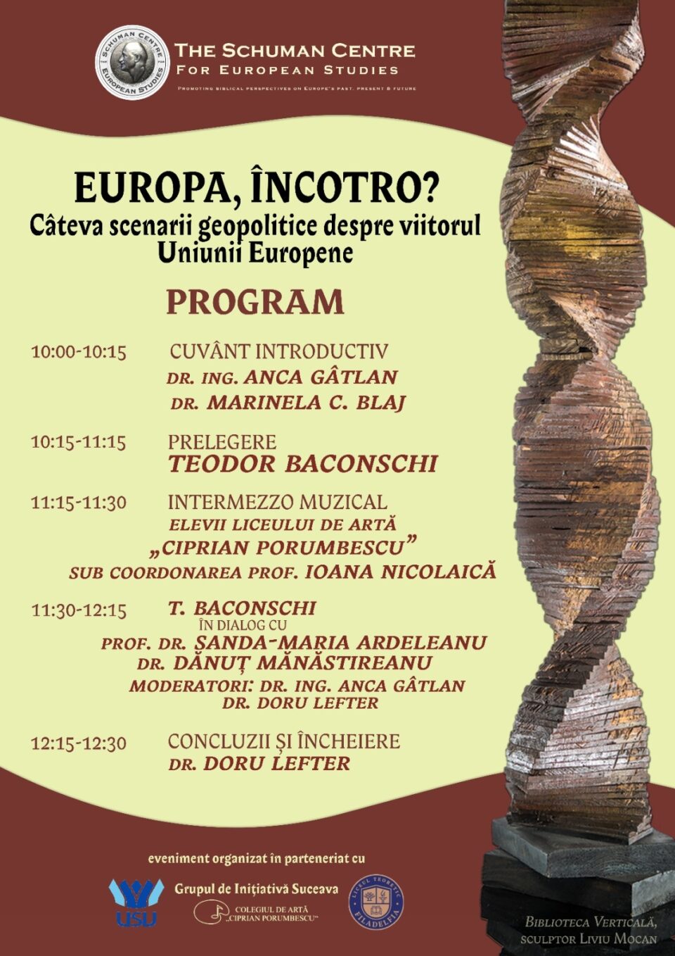 Diplomatul Teodor Baconschi va conferenția la universitatea din Suceava, de Ziua Europei
