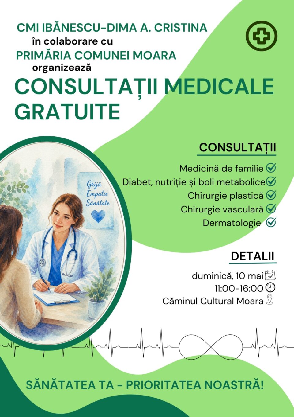O ”armată” de medici va oferi consultații gratuite locuitorilor din Moara