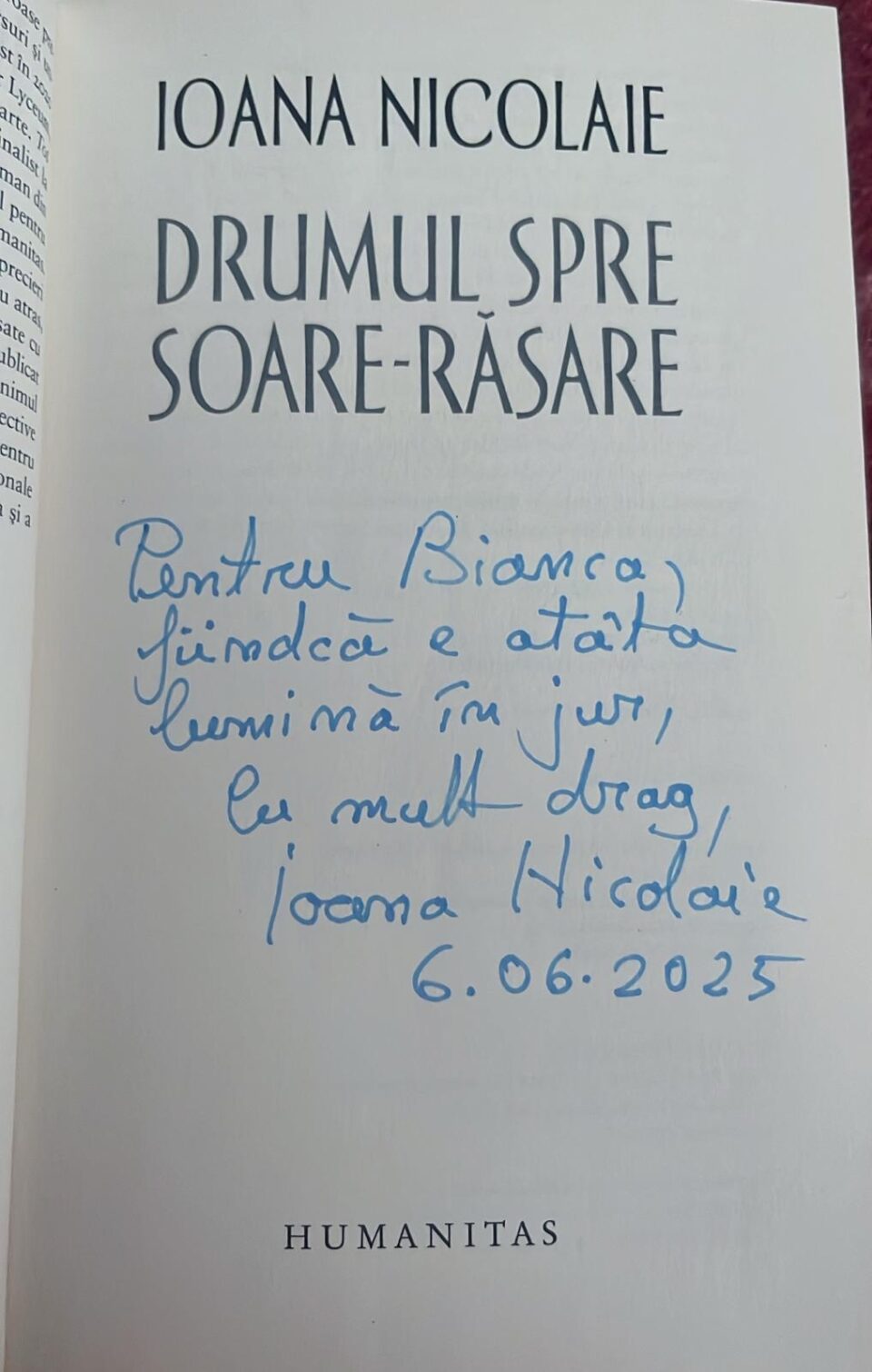 „Drumul spre Soare- Răsare’’ – Ioana Nicolaie