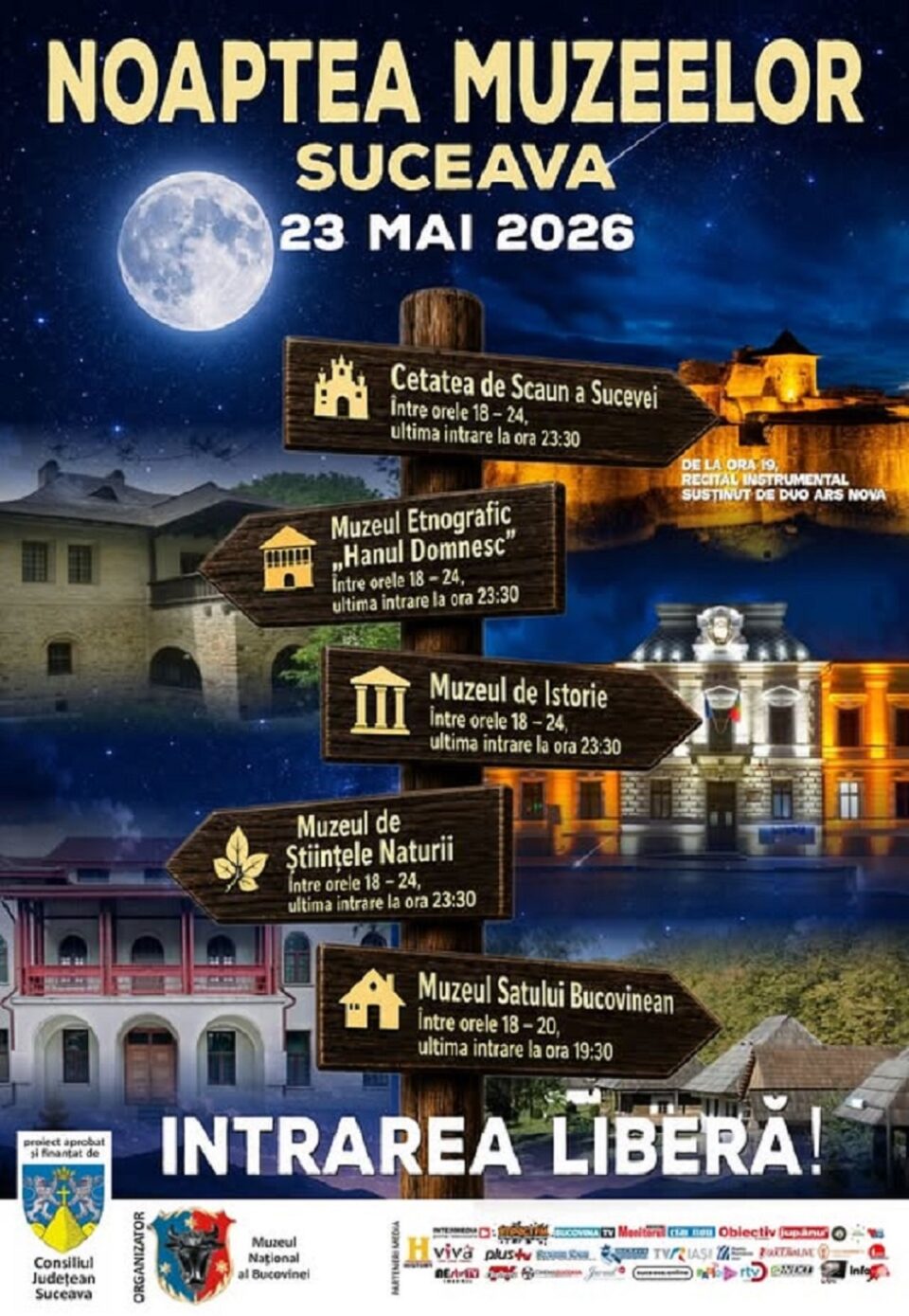Intrare liberă la patru muzee și la Cetatea de Scaun a Sucevei, în „Noaptea Muzeelor”, în municipiul Suceava