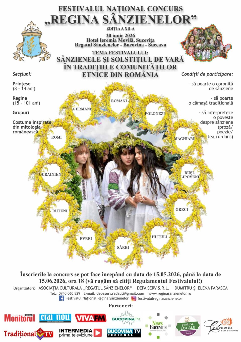 Pe 15 mai încep înscrierile la Concursul „Regina Sânzienelor”, ediția a XII-a