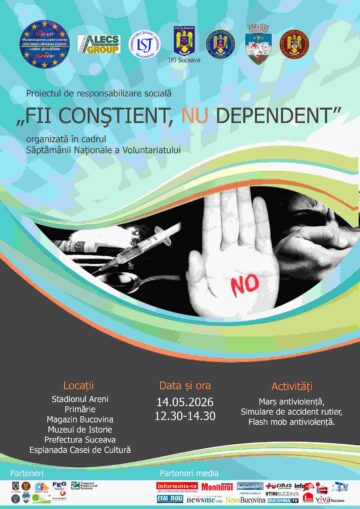 Marşul „Fii conștient, nu dependent”, joi, în municipiul Suceava