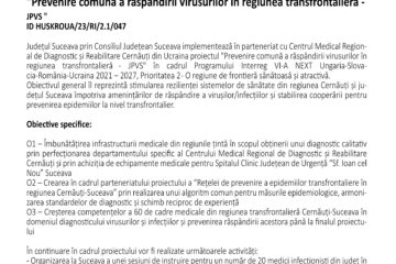Prevenire comună a răspândirii virusurilor în regiunea transfrontalieră – JPVS