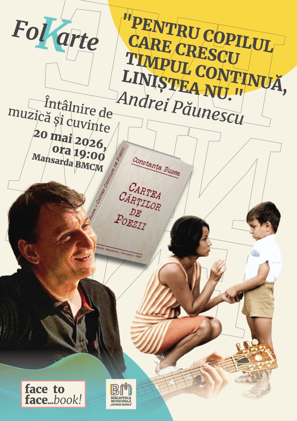 „Întâlnire de muzică și cuvinte”, la Biblioteca Câmpulung Moldovenesc. Invitat: Andrei Păunescu