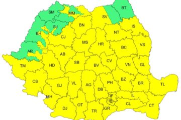 Cod galben de vânt puternic, ploi torențiale și descărcări electrice, până diseară