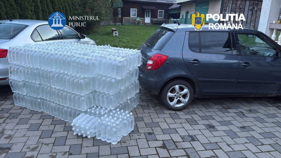 Alcool în valoare de 900.000 de lei, confiscat cu tot cu mașinile cu care se făceau transporturile