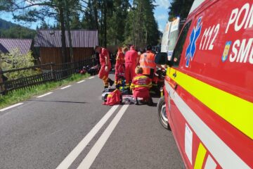 Accident grav, în zona Pasului Palma, cu o motocicleta şi un autoturism