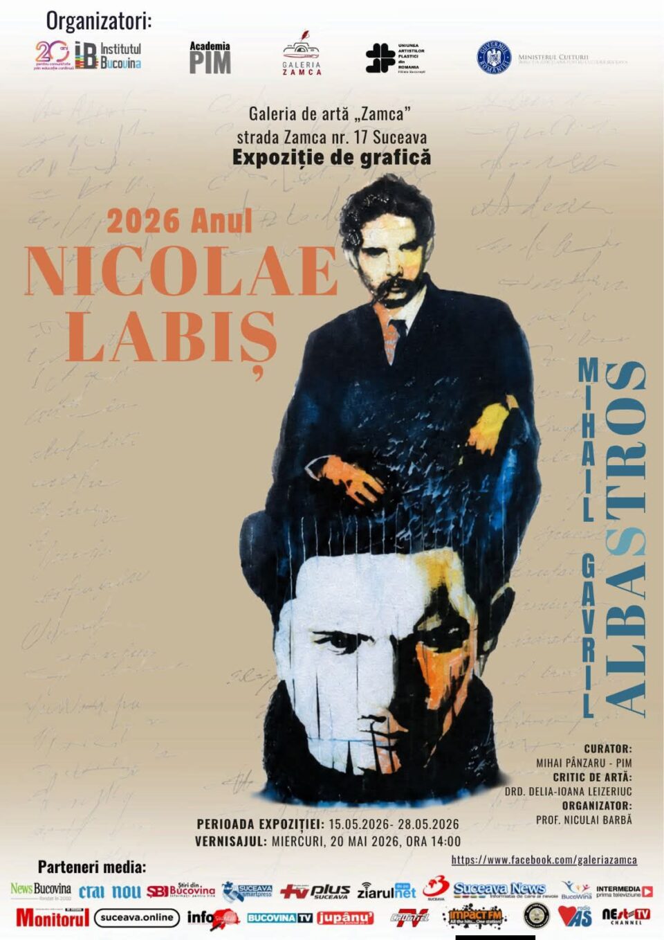 Expoziția de grafică „Albastros”, semnată de artistul Mihail Gavril, la Galeria de artă Zamca