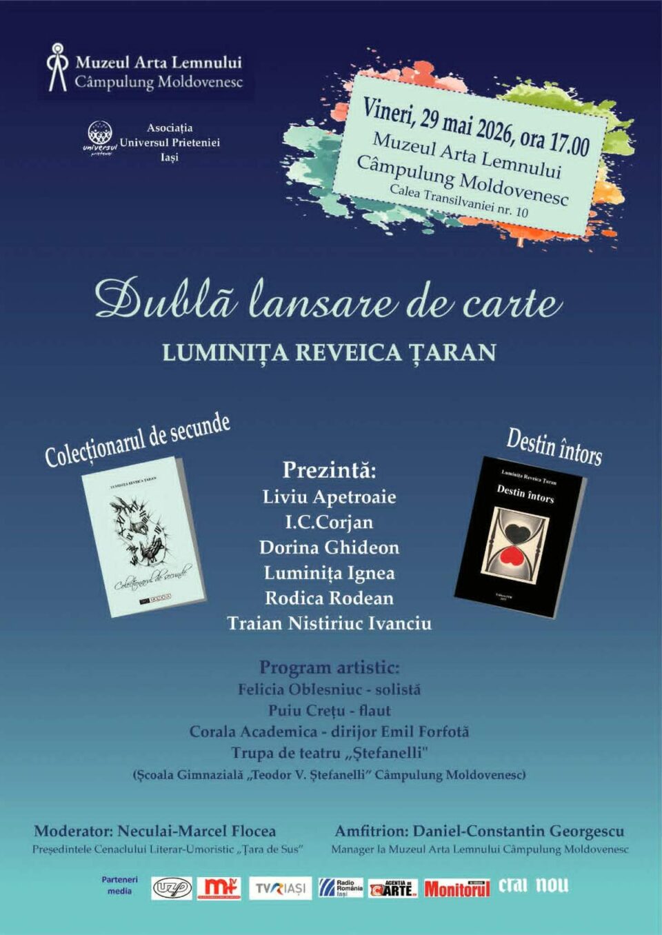 Dublă lansare de carte – Luminița Reveica Țaran – la Muzeul Arta Lemnului