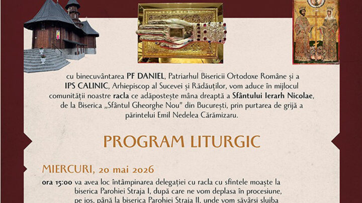 Racla cu mâna dreaptă a Sfântului Ierarh Nicolae va fi adusă spre închinare credincioșilor la hramul Parohiei Straja II