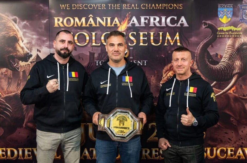 Ionuț Iftimoaie încadrat de promotorii Gabriel Georgescu și Cristi Varasciuc Ionuț Iftimoaie încadrat de promotorii Gabriel Georgescu și Cristi Varasciuc