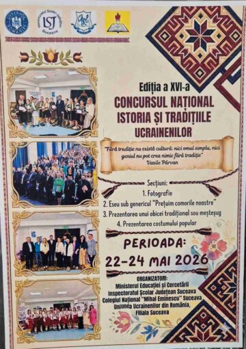 Aproape 150 de elevi, din șapte județe, la Concursul Național „Istoria și tradițiile ucrainenilor”, ediția a XVI-a